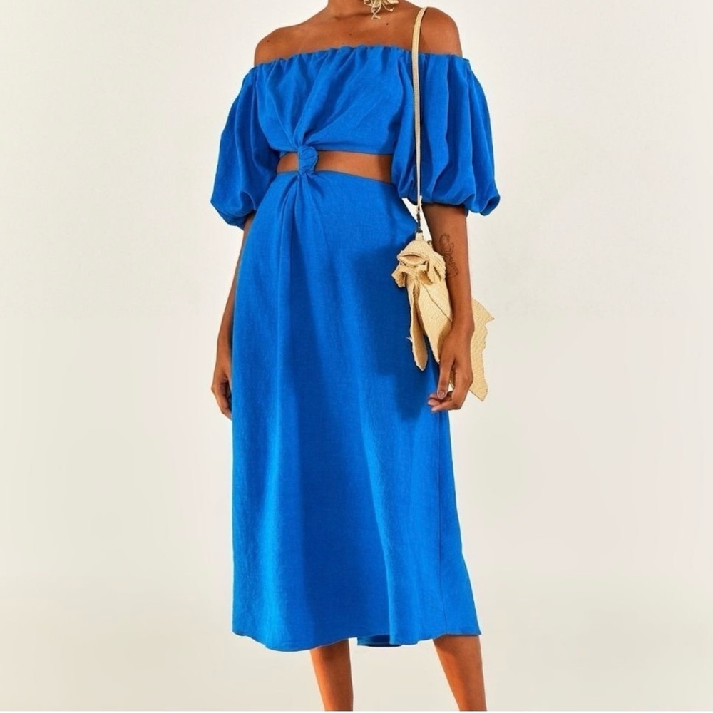 NWT Farm Rio blue cut out midi dress size XL
